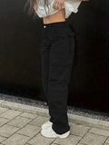 masc outfits Cargo Pants Multi-Pocket Straight Casual Pants Loose Baggy Street Women's Jeans