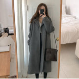 dti outfits Double-Sided Cashmere Coat for Women 2024 New Small Mid-Length Autumn and Winter Elegant High-End Woolen Coat