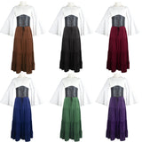 group halloween costumes New Party Bell Sleeve Long Sleeve Dress Cos Women Renaissance Medieval Clothing