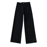 date night outfit French Fashion High Waist Stretch Navy Style Micro Flared Jeans Women's Fashionable New Wide Leg Pants Trousers