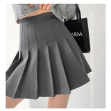 dream clothes American Preppy Style Brown Hot Girl Pleated Skirt Women's Spring and Autumn Slimming High Waist Skirt Retro Sexy Skirt Fashion