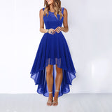 homecoming dresses Spring and Summer New Hollow Waist Chiffon Dress Dinner Lace Dress