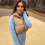 Girlary-shop datenight fall outfits Women's Spring Cotton-Padded Vest Zipper Stand Collar Vest 11 Colors