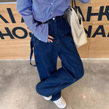 fashion inspo Retro Jeans for Women 2024 New Autumn High Waist Loose Casual Pants Blue Radish Pants Wide Leg Pants