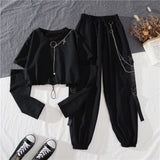 =2000s fashion Overalls Suit Women's Summer Fashion Student New Western Style Ins Super a Handsome Cool Girl All-Match Domineering Two-Piece Suit