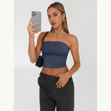 90s fashion Women's Tube Top Hot Girl Summer Outer Wear Pullover Vest Inner Wear Milk Silk Women's Clothing