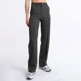 Girlary-shop barn jacket outfits Spring 2024 New Pure Color Simple Fashion Straight Wide Leg Pants Slim Fit