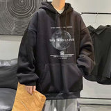 boy outfits Hooded Thin Sweater Men's Spring and Autumn Loose Casual Pullover Shirt Convinced Printed 