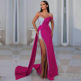 prom dresses 2024 New Women's Clothing EBay Sexy Heavy Industry Bronzing Large Swing Prom Evening Dress Dress