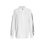 2000s fashion 2024 Spring New Korean Style Puff Sleeve Pleated Single-Breasted Loose Commuter Style Women's Elegant Shirt