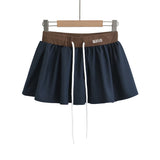 Girlary Harajuku mini skirts y2k clothes skirts 2024 Summer skirt for woman patchwork elastic waist drawstring tennis skirt with shorts