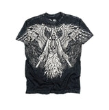 Girlary 90s Affliction Y2K Style Streetwear Tee Gothic Skull Cross Print Trendy Graphic T-shirts