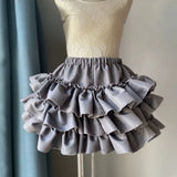 Girlary Ballet Style Y2K Skirt Versatile Elastic High Waist A Line Mini Skirts Korean Version Fluffy Pumpkin Women Clothing