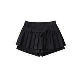 Girlary Y2K Bow Mini Skirts Women Harajuku Korean Black Sexy Pleated Short Skirt Summer Preppy Kawaii Pink High Waist A Line Skirt New