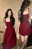 Girlary Even Party Red Dress Women Casual Elegant Clothing One Piece Dress Korea Fashioon Summer 2024 Sleeveless Strap Mini Dress Female