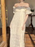Girlary Elegant Chic Women Casual A-Line Party Dress Summer Vintage Solid Party Wedding Prom Dresses Female One Pieces Robe Vestidos