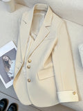 Girlary New Fashion 2024 Women Design Sense Niche Loose Milk White Blazer Jacket Spring Female Korean Commuting Splicing Suit Tops Coat