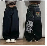 Girlary party look snspos 90s Harajuku Retro Hip-hop Pocket Tooling High-quality Jeans Y2K Baggy Women's Jeans Gothic New Wide-leg Sweatpants Street Wear