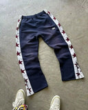 Girlary American New Trend Striped Star Side Zipper Design Elastic Waist Wide-Leg Pants Men Y2K Harajuku Hip-Hop Joker Casual Sweatpants