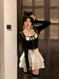 Girlary Autumn 2 Piece Skirt Set Women Casual Bow Shirts + Elegant Sexy Bodycon Mini Skirt Slim Beach Style Korean Chic Skirt Suits