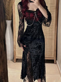 Girlary Summer Gothic Grunge Y2k Lace Dress Women Dark Academia Sexy Slim Party Dresses Korean Fashion Design Festival Long Prom Dress