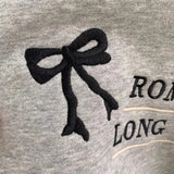 Girlary Korean Casual Bow Knot Shirts Letter Embroidery Long Sleeve Pullovers Tops O-neck Plush Sweatshirts Solid Loose Shirts For Women