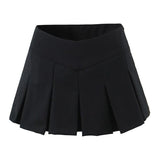 Girlary Spring/summer New High Waisted Pleated Skirt Women's Spicy Girl Solid Color Slim A-line Wrap Hip Short Skirt