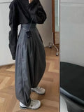 Girlary High Waisted Slimming Casual Ankle Pants New Autumn and Winter Black Gray Loose Wide Leg Carrot Harem Pants Female Clothing