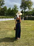 Girlary Elegant Solid Belt Slim Off Shoulder Sleeveless Robes Fashion Women Denim Strapless Maxi Dress 2025 Chic Beach Vocation Vestdios