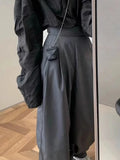 Girlary High Waisted Slimming Casual Ankle Pants New Autumn and Winter Black Gray Loose Wide Leg Carrot Harem Pants Female Clothing