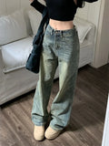 Girlary Y2k Baggy Wide Leg Jeans Women Vintage Streetwear Washed Denim Pants Grunge Basic Slouchy Blue Trousers Femme Spring New