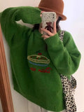 Girlary Rose Pink Pullover Cute Embroidered Outer Wear New Autumn Winter College Style Loose Ins Lazy Style Sweater