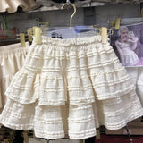 Girlary Faldas Mujer De Moda Skirt for Women Party High Waist A-line Sweet Jupe Ruffled Fashion Saia Lace Pleated Mini Y2k Skirts