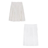 Girlary French Sweet Polka Dot High Waisted A-line Skirt Korean New Versatile Mid Length Skirts for Spring/summer 2024