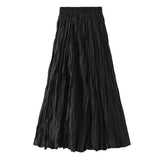 Girlary Women Black Gothic Skirt Vintage High Waist A-Line Skirt Emo 2000s Fashion Harajuku Streetwear Y2k Long Skirt 90s Girls Clothes