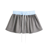 Girlary Harajuku mini skirts y2k clothes skirts 2024 Summer skirt for woman patchwork elastic waist drawstring tennis skirt with shorts