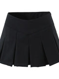 Girlary Spring/summer New High Waisted Pleated Skirt Women's Spicy Girl Solid Color Slim A-line Wrap Hip Short Skirt