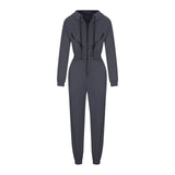 Girlary Autumn Women's Monochrome Long-Sleeved Jumpsuit Solid Color Zip-up Sportswear Female Winter Casual Tracksuit Fashionable Hoodies