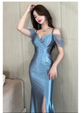 Girlary Dresses Women Sleeveless Slash Neck Off Shoulder Patchwork Split Slim Sexy Elegant Party Dress Ladies Temperament