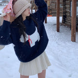 Girlary Preppy Style Pleated Skirt Women Sweet Bow Kawaii Woolen Skirt Korean Style Autumn Winter Solid Aesthetics Mini Skirts