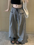 Girlary Sweet Black Women Plaid Pants Coquette Japanese Style Cute Wide Leg Trousers Harajuku Kawaii Palazzo Pants Vintage Y2k