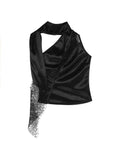 Girlary Sexy Tanks for Women Y2k Crop Tops Bandage Sleeveless Slim Fit Vest Ropa Mujer Lace Patchwork Fashion Party Summer Camis