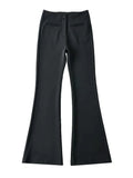 Girlary New High Waisted Button Solid Slim Straight Leg Pants Women Spicy Girl Fashion Casual Versatile Micro Flared Pants