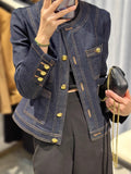 Girlary 2024 Autumn Winter American Retro Style Baggy Casual Blue Fashion Denim Jacket  Women's Long Sleeve Y2K Vintage Loose Jean Coat