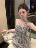 Girlary Basic Striped Vest Sleeveless Daily Spring Summer Women Vintage Sexy Tank Tops Chic Camisole Cozy Preppy Style