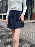 Girlary Floral Print Lace-up Mini Skirts Summer A-line Thin Slim Sexy Short Skirt Woman Sweet Cute Preppy Style Y2k Faldas Chic
