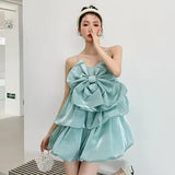 Girlary  party look snspos High end Unique Bow Bud Princess Dresses for Women Summer New Sweet Fairy Sleeveless Loose A-line Short Camisole Dress