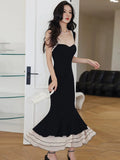 Girlary Spring and Summer New Women's Knitted Sling Hip Dress