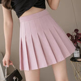 Girlary Women Jk Sexy Pleated Skirt Fashion High Waist White Mini Skirt Elegant Preppy Style Female A-Line Dance Skirt Summer New