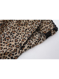 Girlary Summer Women Kpop Gyaru Leopard Print Camisole Japanese Y2k Streetwear Coquette Halter Top 2000s Hot Sexy Crop Top Dark Academia